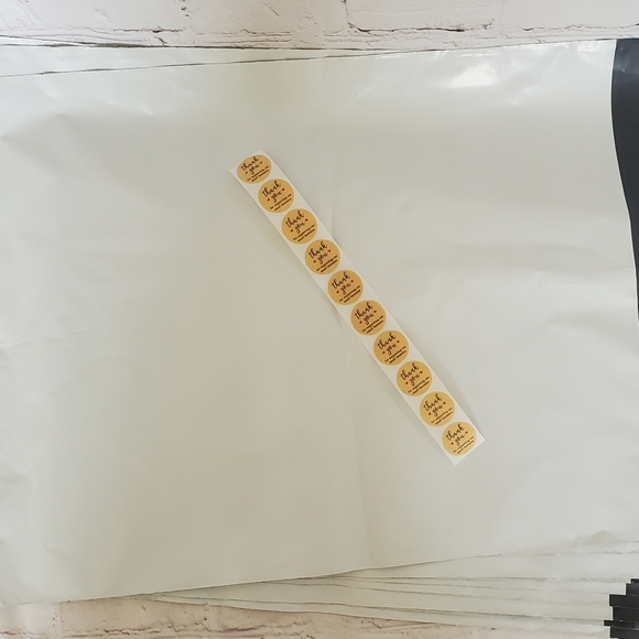 10 Large White 14.5x19" Poly Mailers With Thank You Stickers Shipping Supplies - Picture 3 of 5